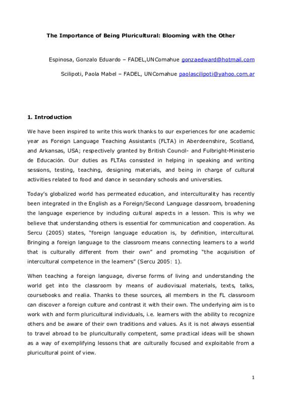 Espinosa, Gonzalo Eduardo y Scilipoti, Paola - 2012 - The Importance of Being Pluricultural Blooming wi.pdf