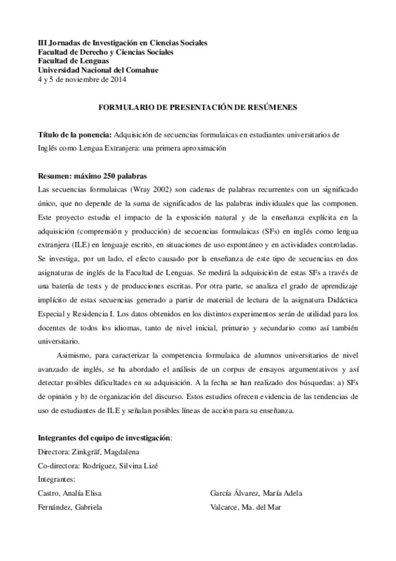 Zinkgraf, Magdalena et al. - 2014 - Adquisición de secuencias formulaicas en estudiant.pdf