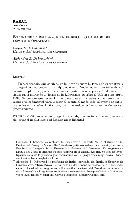 Labastía y Dabrowski - 2011 - Entonación y relevancia en el discurso hablado del.pdf