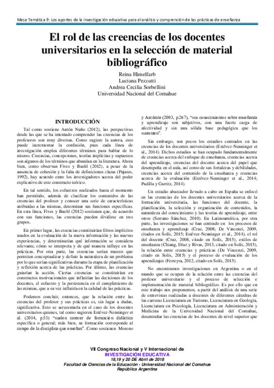 Himelfarb, Pezzutti, Sorbellini 2018 EL ROL DE LAS CREENCIAS.pdf