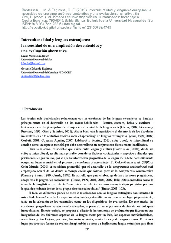 Brodersen & Espinosa (2019) Interculturalidad y lenguas extranjeras.pdf