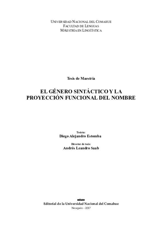 Estomba - EL GÉNERO SINTÁCTICO Y LA PROYECCIÓN FUNCIONAL DEL.pdf